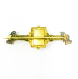 Antique Victorian Era Carnelian & Gold Filled Carved T-Bar Brooch