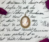 Antique Victorian Era Hand Carved Carnelian Shell & Brass Lady Cameo Pendant